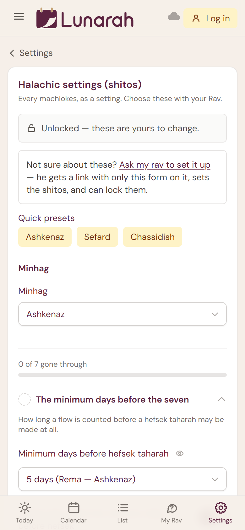 לונארא איינשטעלונגען — די שיטות
